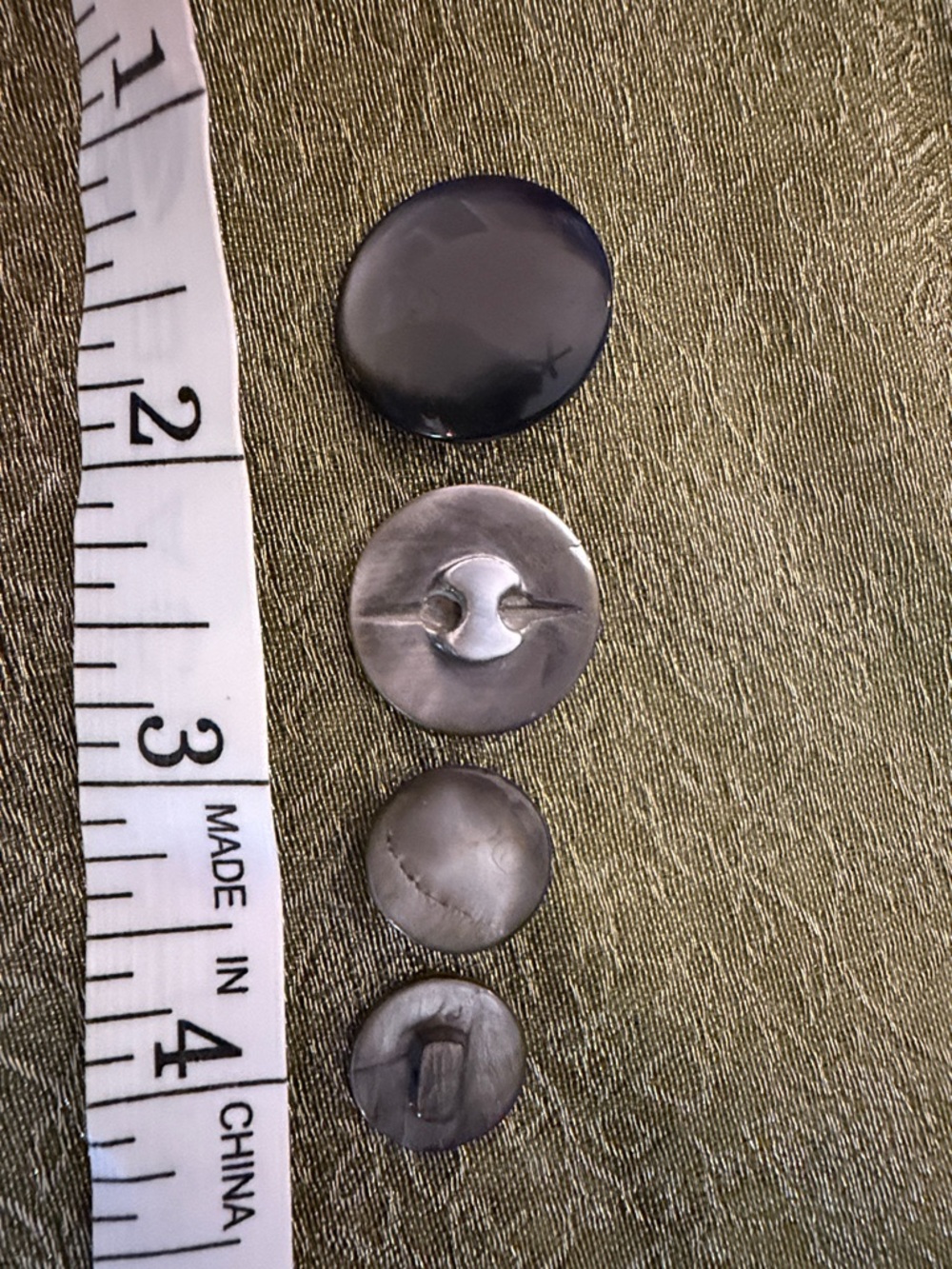 Set of Vintage Round Gray Shank Buttons